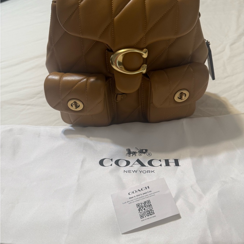 Coach Tan Quilted Backpack
